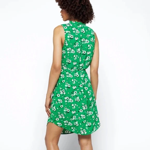 Worn once Market & Spruce Green Floral Jeanie Ruffle Detail Dress - Picture 5 of 8